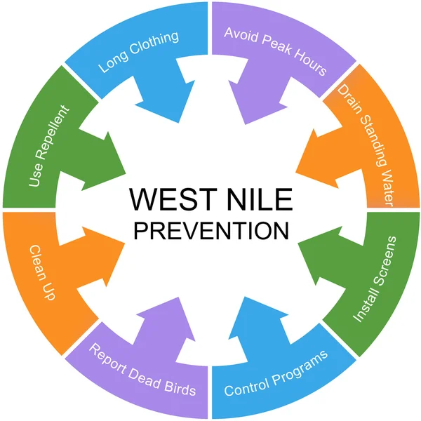 West nile prévention mot cercle concept — Photo