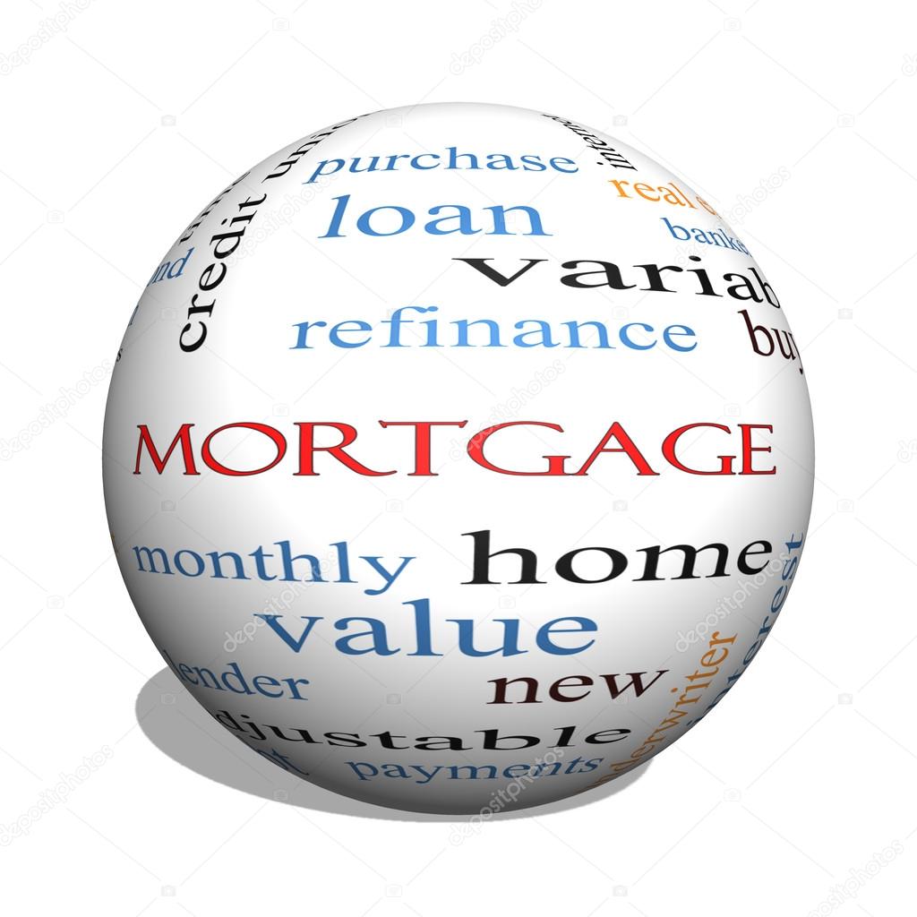 Mortgage 3D sphere Word Cloud Concept