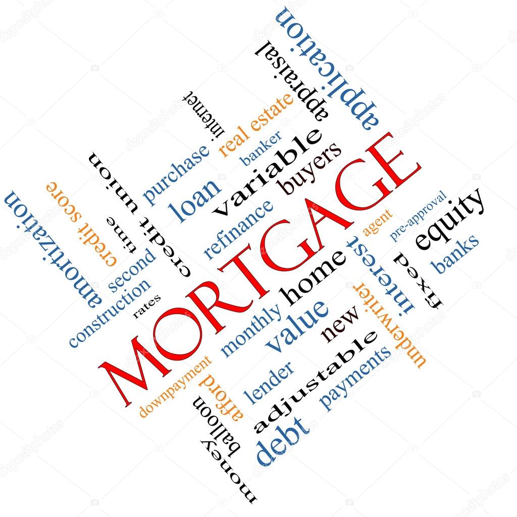 Mortgage Word Cloud Concept Angled