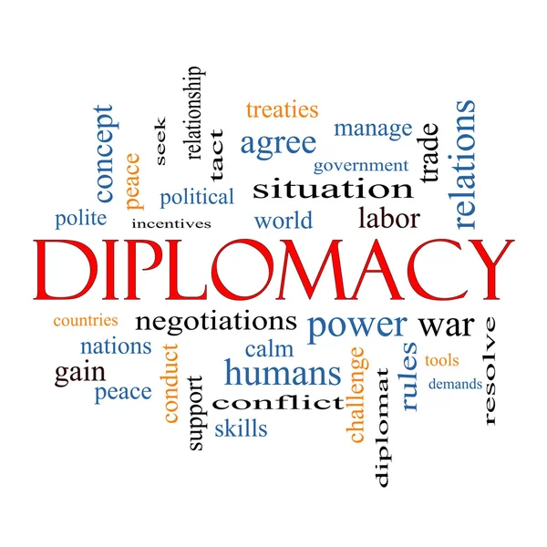 Koncepcja chmura słowo Dyplomacja — Zdjęcie stockowe
