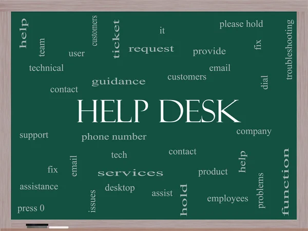 Help Desk Word Cloud Concept on a Blackboard — Stock Photo, Image