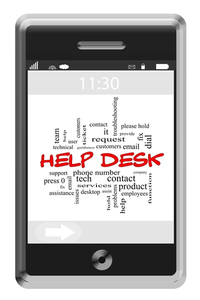 Help desk woord wolk concept op een schoolbord — Stockfoto