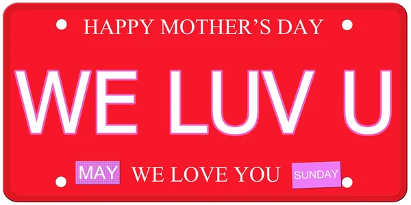 We Luv U Mother's Day Plate — Stock Photo, Image