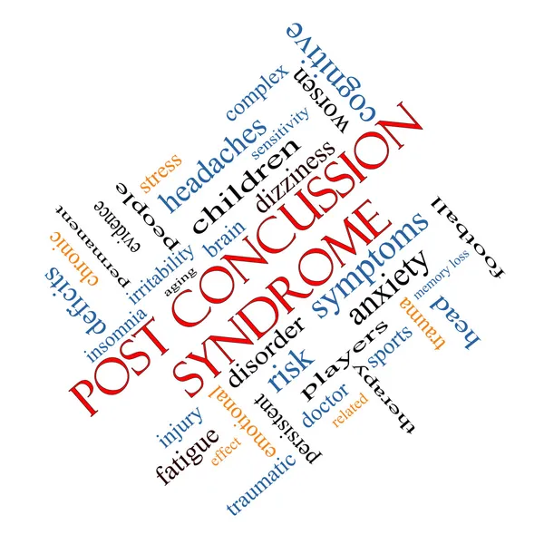 Post Concussion Syndrome Word Cloud Concept Angled — Stock Photo, Image