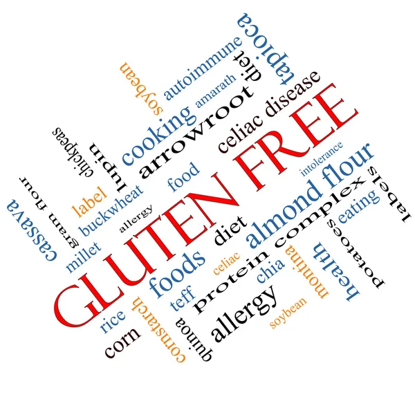 Gluten Free Word Cloud Concept Angled — Stock Photo, Image