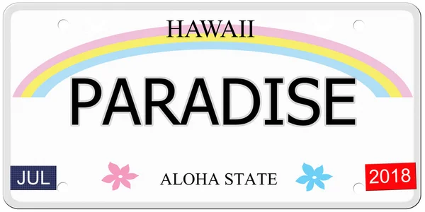 Paradise Hawaii License Plate — Stock Photo, Image