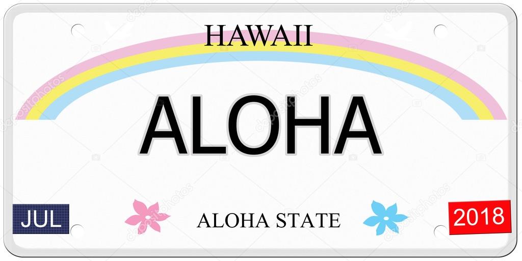 Aloha Hawaii License Plate