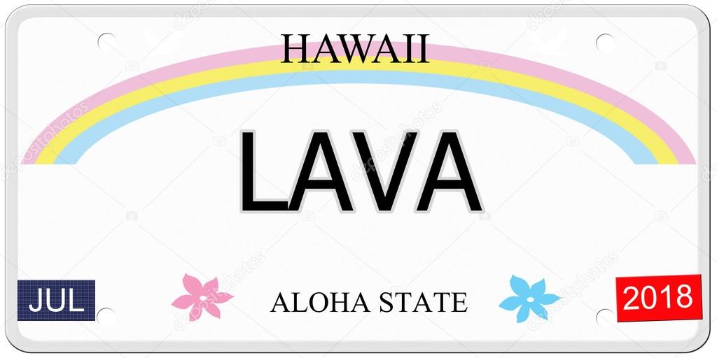 Lava Hawaii License Plate