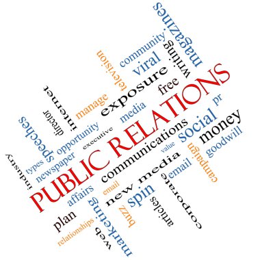 Public Relations Word Cloud Concept Angled clipart