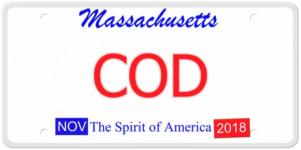 Massachusetts Cod License Plate — Stock Photo, Image