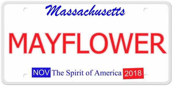 Plaque d'immatriculation du Mayflower du Massachusetts — Photo