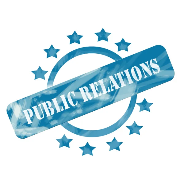 Blue Weathered Public Relations Stamp design — Stock Photo, Image