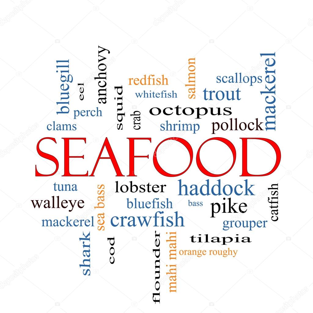Seafood Word Cloud Concept — Stock Photo © 44639241
