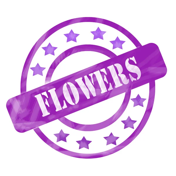 Violette verwitterte Blumen markieren Kreise und Sterne — Stockfoto