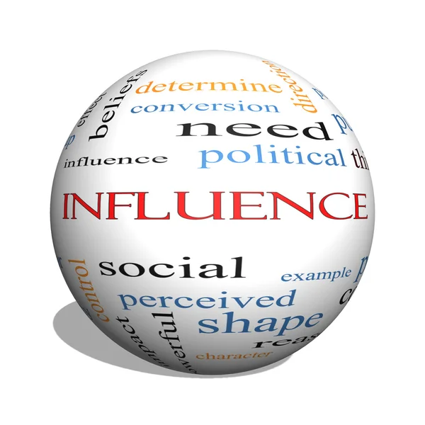 Influence 3D sphere Word Cloud Concept — Stock Photo, Image