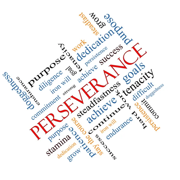 Perseverance Word Cloud Concept Angled — Stock Photo, Image