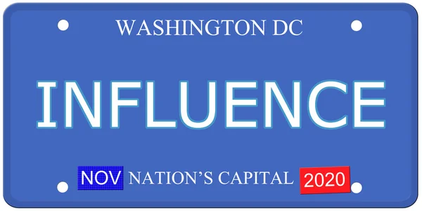 Washington DC Influence License Plate — Stock Photo, Image