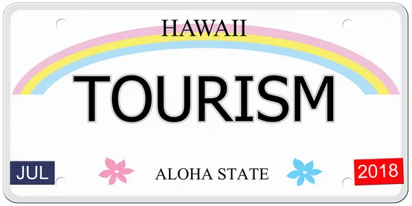 Plaque d'immatriculation Tourisme Hawaï — Photo
