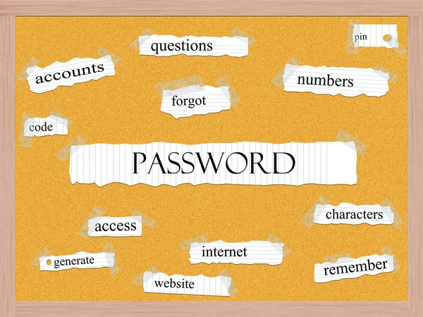 Password Corkboard Word Concept — Stock Photo, Image
