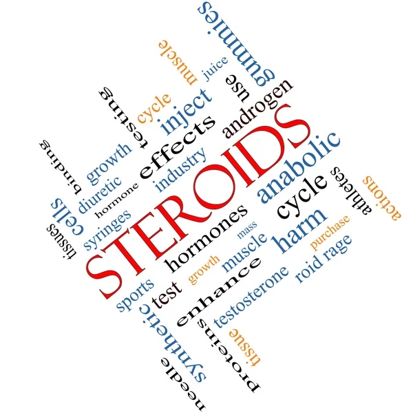 Stéroïdes Word Cloud Concept Angled — Photo