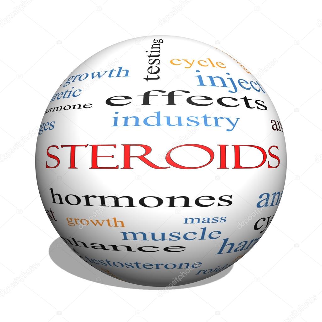 Steroids 3D sphere Word Cloud Concept