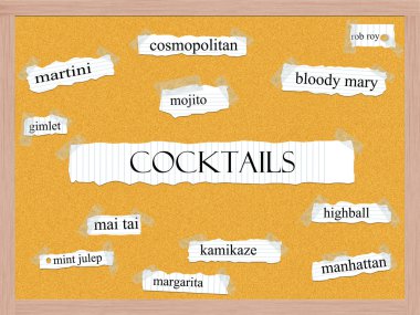 kokteyller corkboard kelime kavram