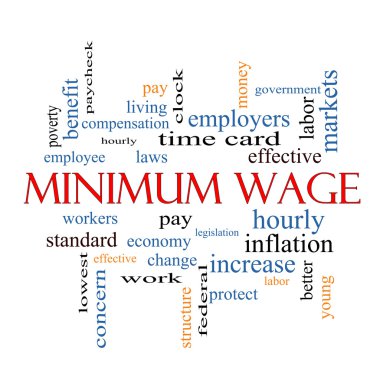 Minimum Wage Word Cloud Concept clipart