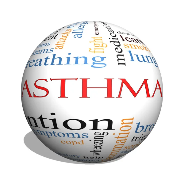 Asthma 3D sphere Word Cloud Concept — Stock Photo, Image