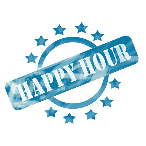 Cercle de timbre Happy Hour et design des étoiles — Photo