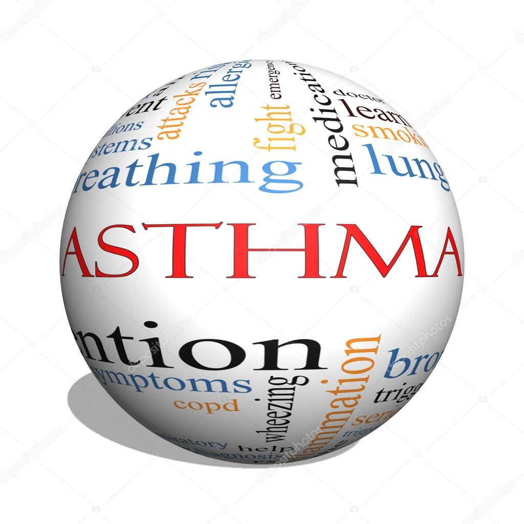 Asthma 3D sphere Word Cloud Concept
