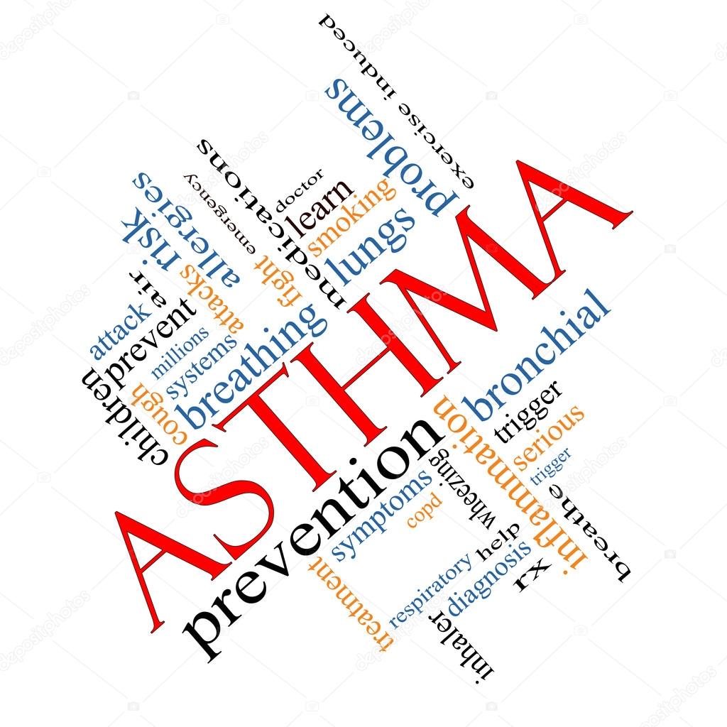 Asthma Word Cloud Concept Angled