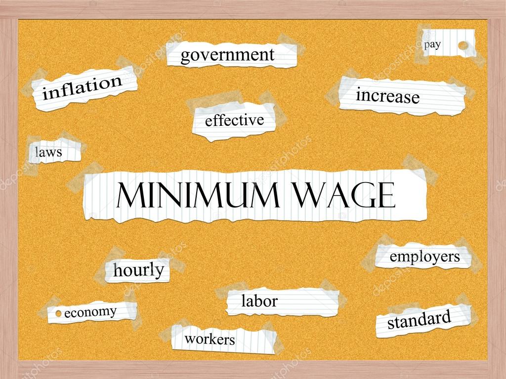 Minimum Wage Corkboard Word Concept