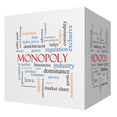 Monopoly 3D cube Word Cloud Concept clipart
