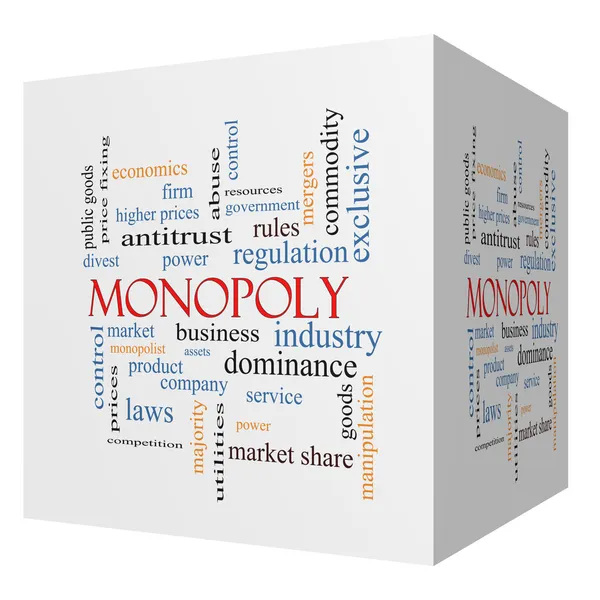 Monopoly 3D cube Word Cloud Concept — Stock Photo, Image