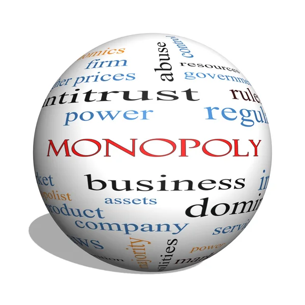 Monopolio esfera 3D Word Cloud Concept — Foto de Stock