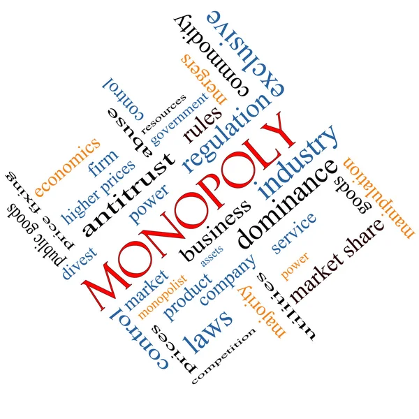 Monopoly Wort Wolke Konzept abgewinkelt — Stockfoto