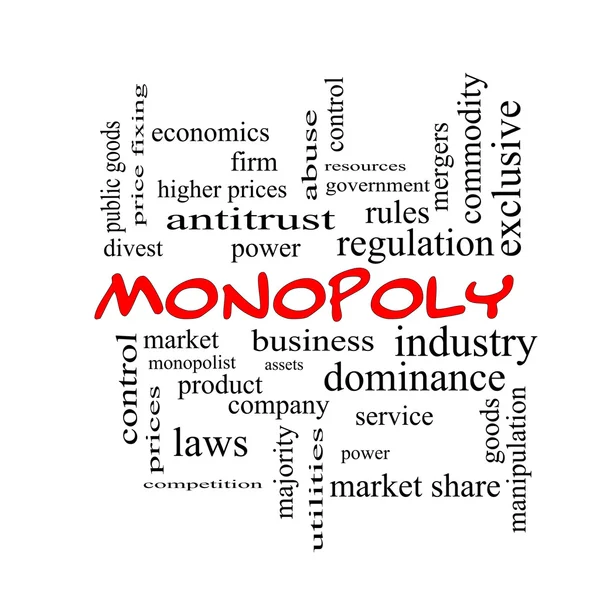 Monopoly Word Cloud Concept in red caps — Stock Photo, Image