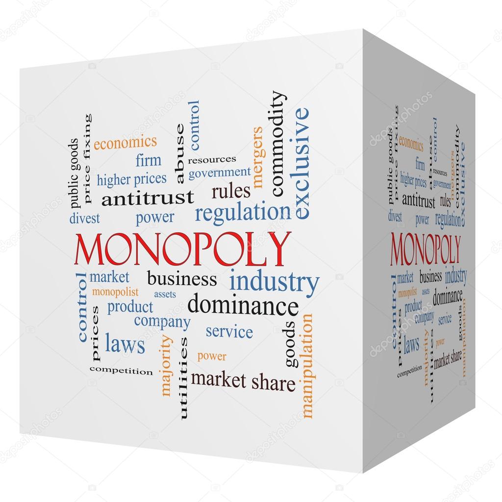 Monopoly 3D cube Word Cloud Concept