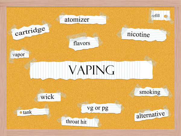 Vaping Corkboard Word Concept