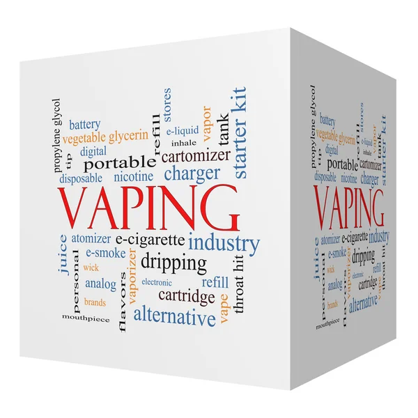 Vaping 3D cubo Word Cloud Concept — Fotografia de Stock