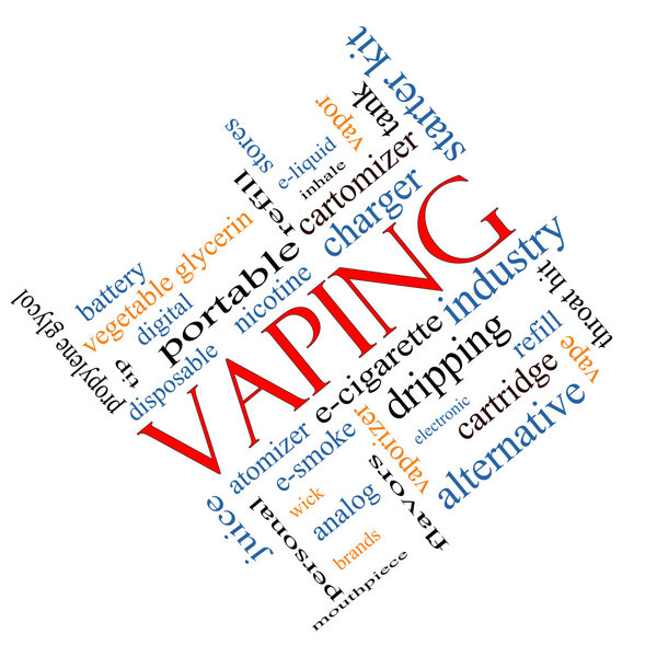 Vaping Word Cloud Concept Angled