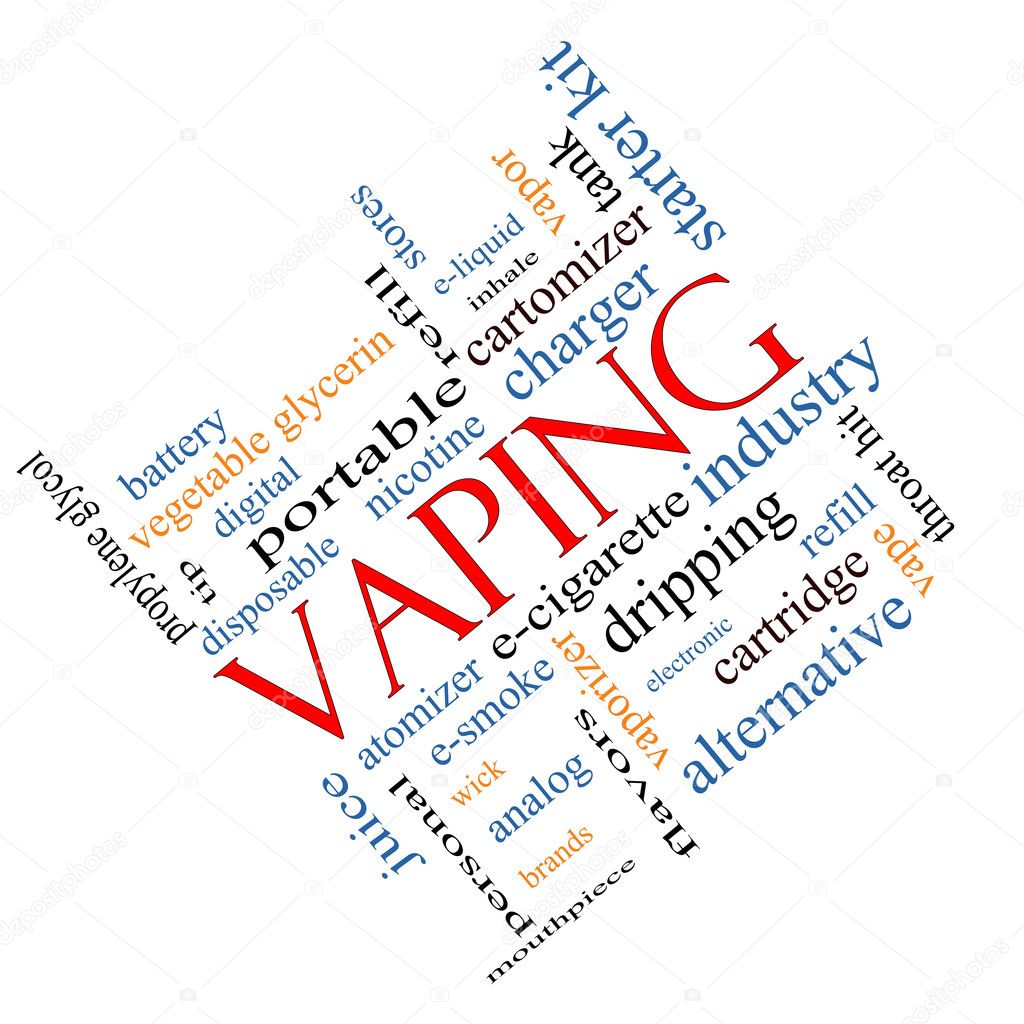 Vaping Word Cloud Concept Angled