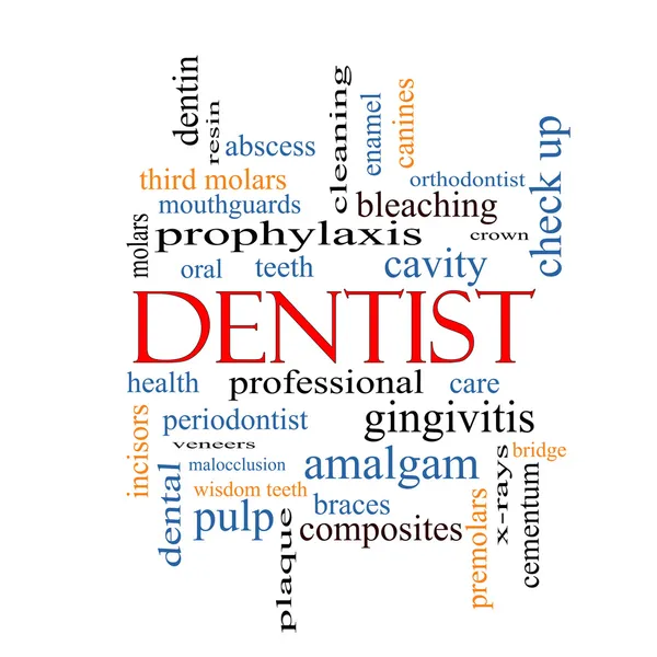 Concept de nuage de mots dentiste — Photo