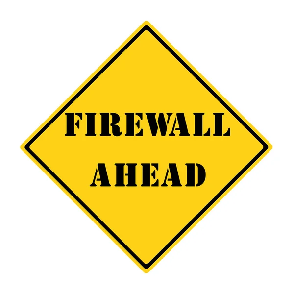 Firewall Avanti Segno — Foto Stock