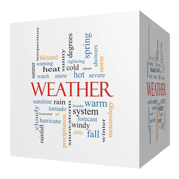 Weather 3D cube Word Cloud Concept — Stock Photo, Image