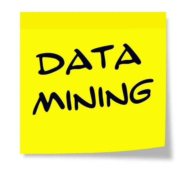 Mineração de dados em amarelo nota pegajosa — Fotografia de Stock