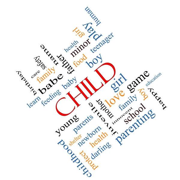 Child Word Cloud Concept Angled — Stock Photo, Image