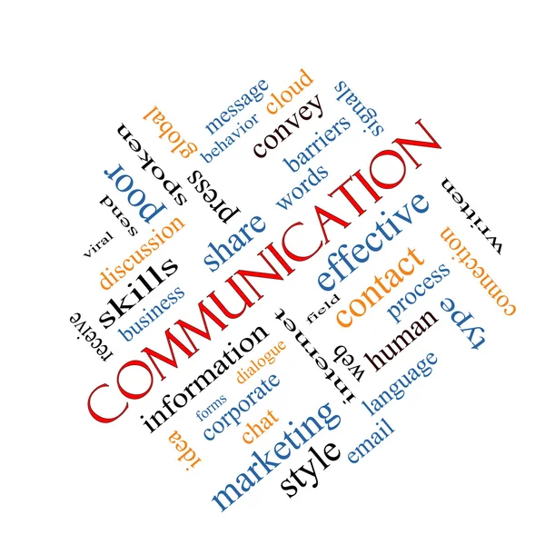 Communication Word Cloud Concept Angled — Stock Photo, Image