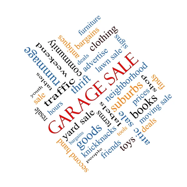 Garage Sale Word Cloud Concept Angled