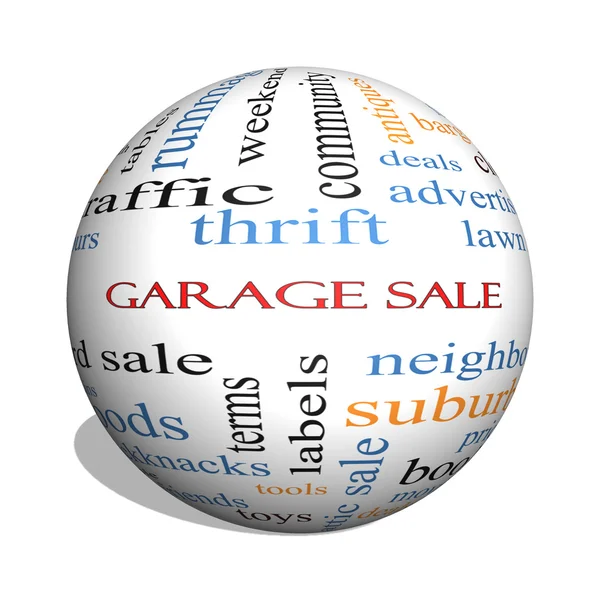 Garage Sale 3D sphere Word Cloud Concept — Stock Photo, Image